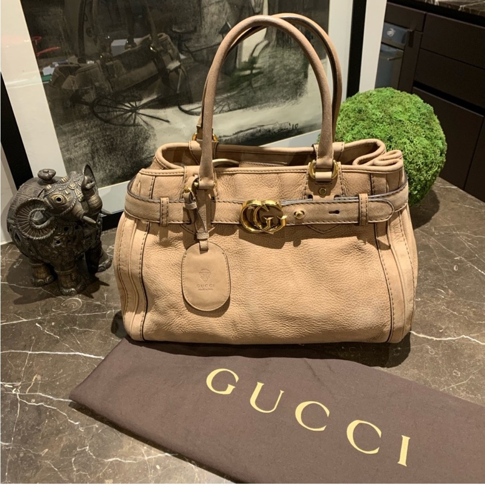 Gucci Beige Leather Satchel